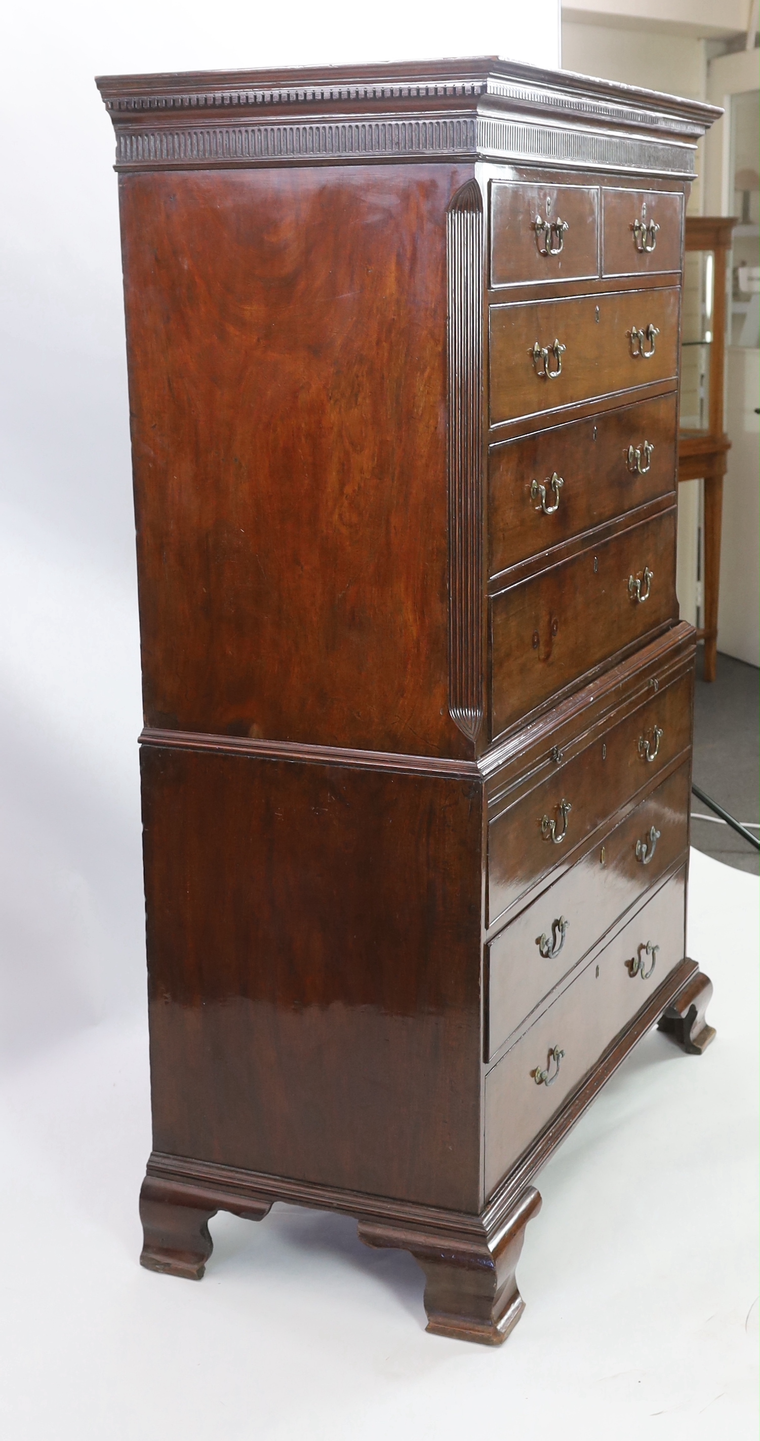 A George III mahogany chest on chest